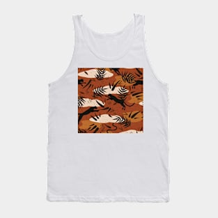 Wilderness with Exotic Plants and Big Cats in Desert Shades Tank Top